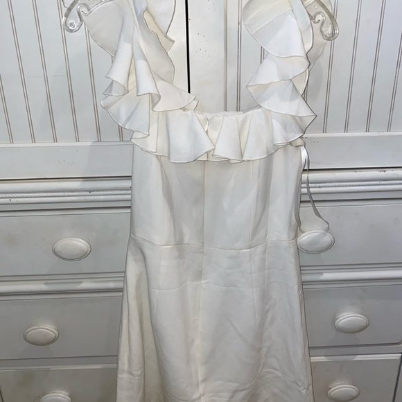 French Connection Womens Whisper Ivory Ruffled Sle - Picture 3 of 5